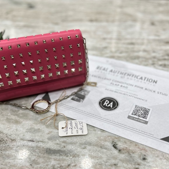 Valentino Garavani Excellent Condition Pink Rock Stud Pink Flap Bag - Picture 7 of 14